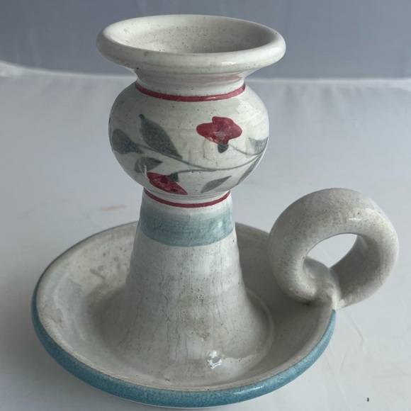 Vintage 80's Stoneware Handmade Pottery Candlestick Holder - Picture 3 of 8